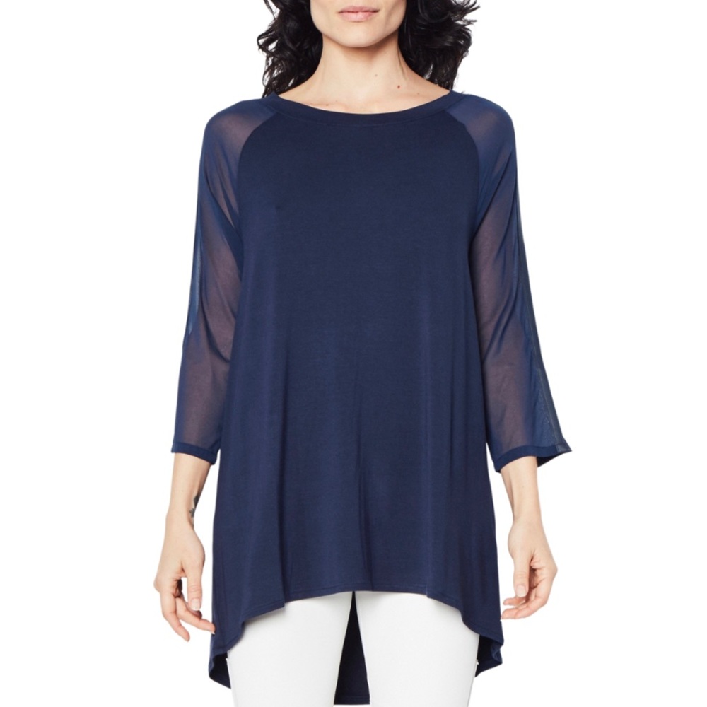 NWT Elaine Kim Rollie Jersey Tunic w/Leather